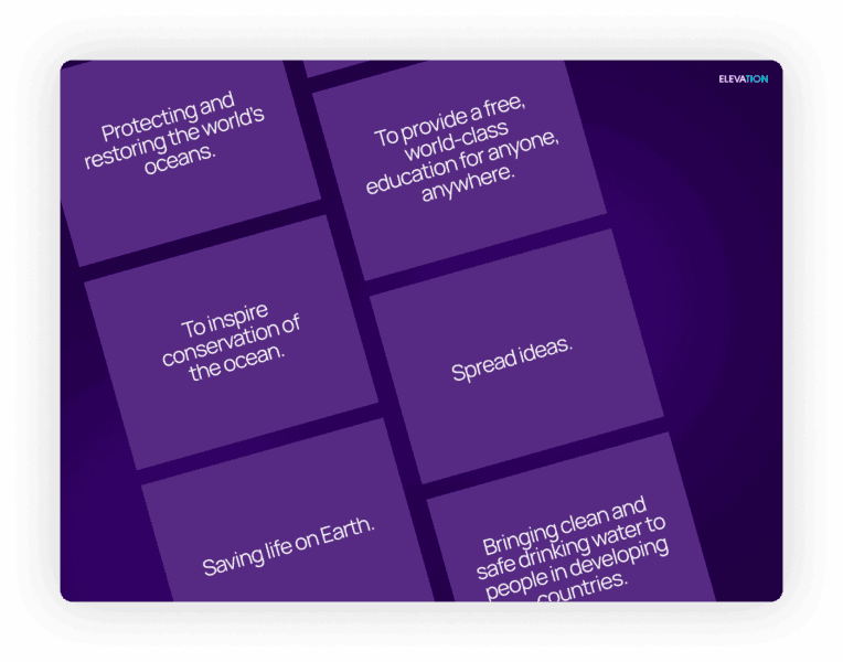 Various nonprofit mission statements
