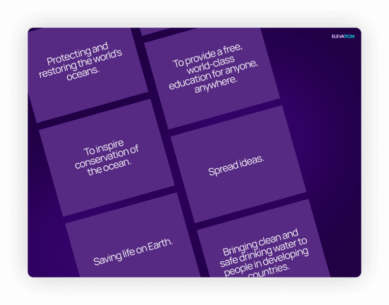 Various nonprofit mission statements