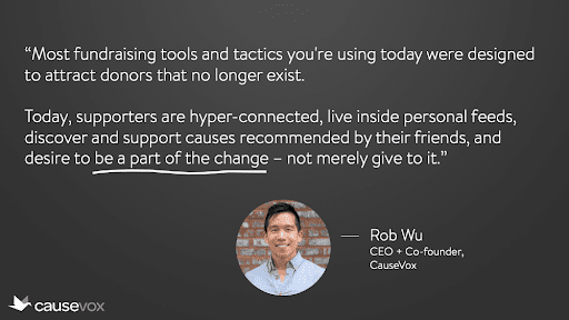 Fundraising Quote from Rob Wu