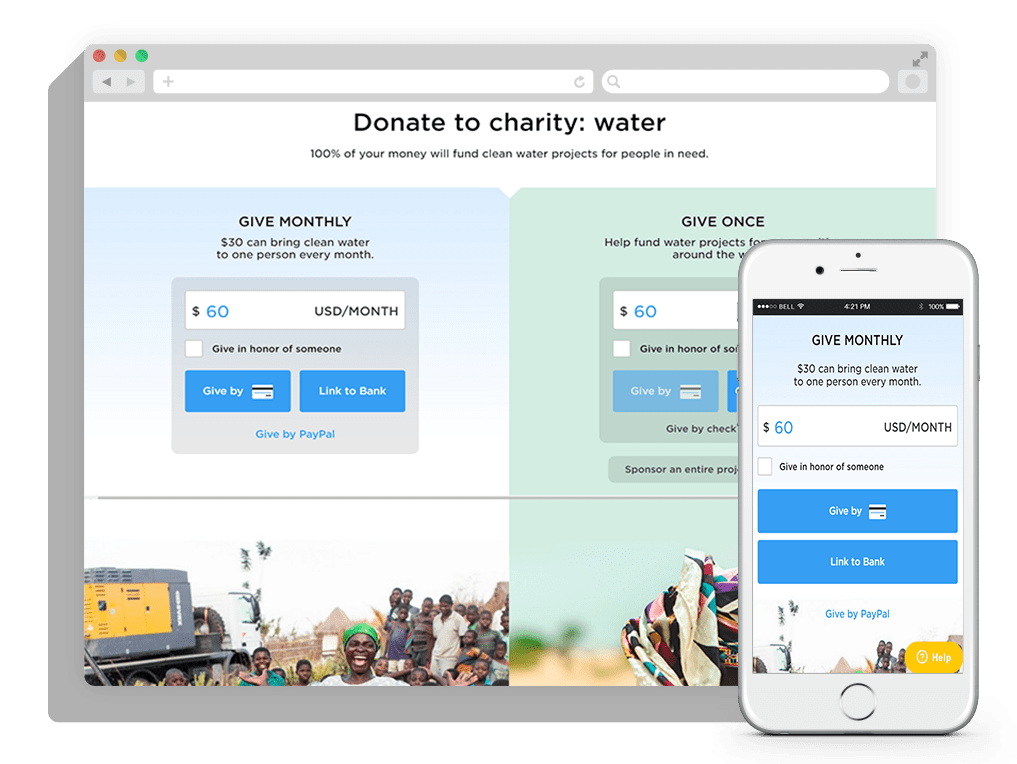 charity water donation page