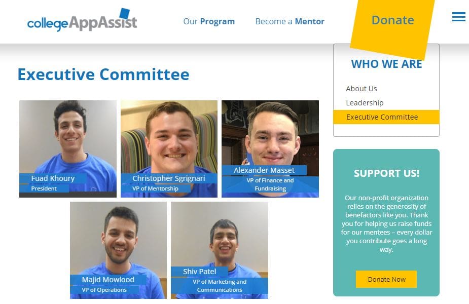 college app assist bios page