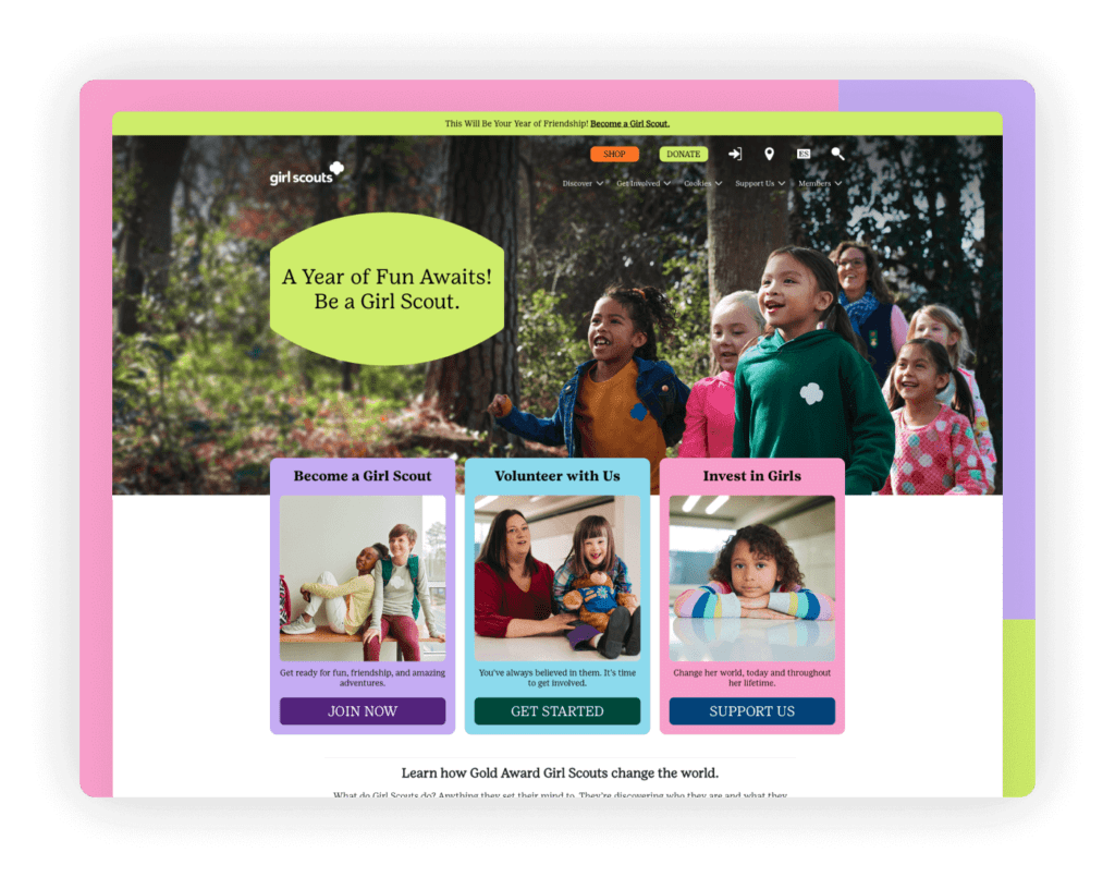 Web Design for Nonprofits - Girls Scouts