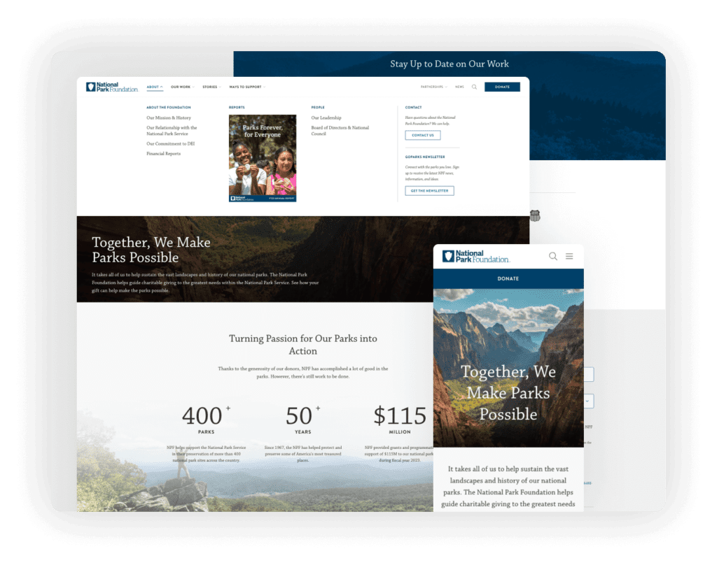 Nonprofit Website Design - The National Park Foundation