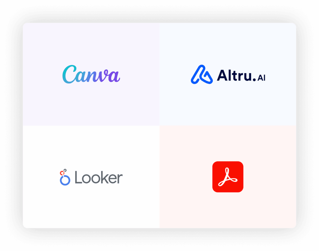 Logos of annual report design tools