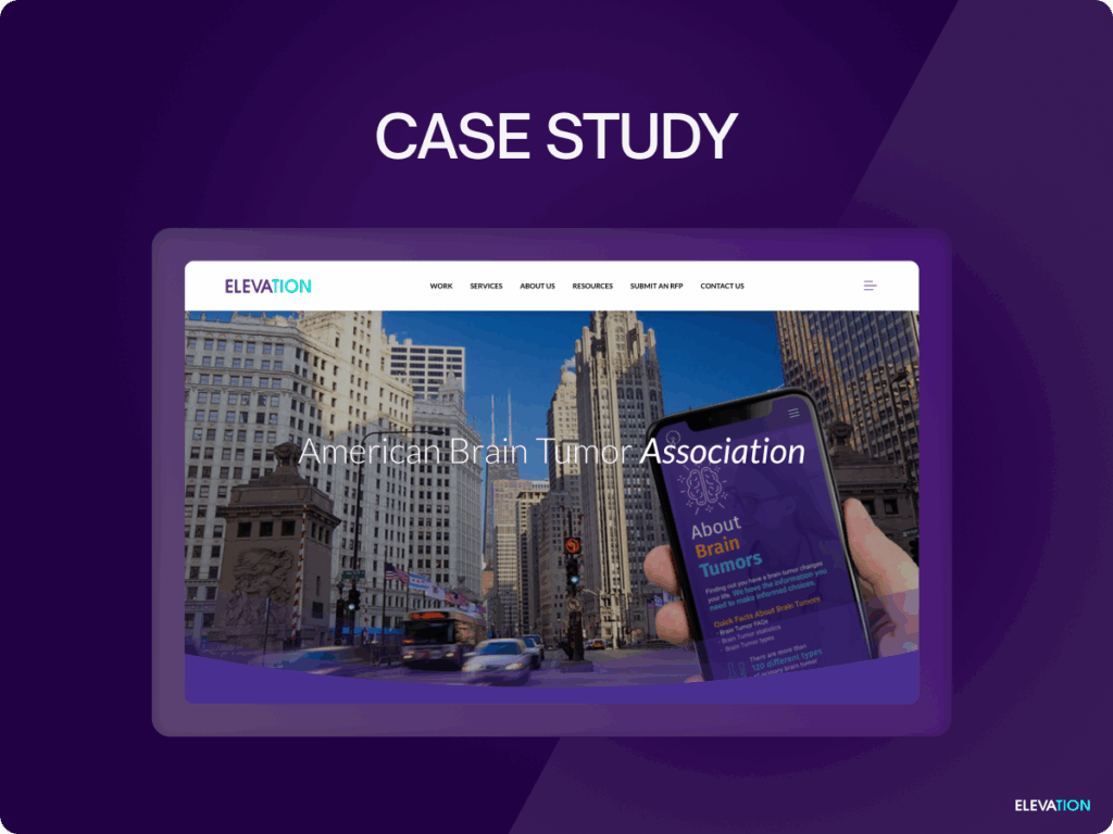 Screenshot of the ABTA case study page from the Elevation website